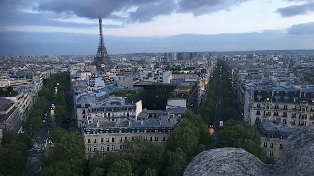 An aerial view of Paris.